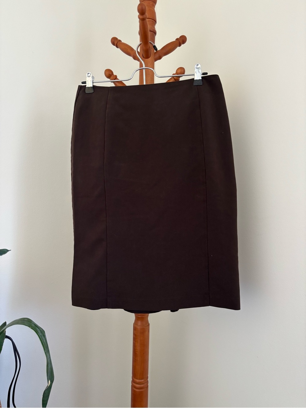 Classic Dark Brown Pencil Skirt